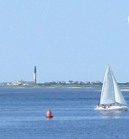 Sailboat on the river at Southport NC